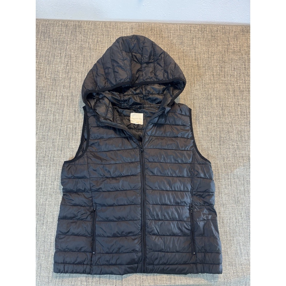 Copper Key Black Hooded Puffer Vest‎ Size XL